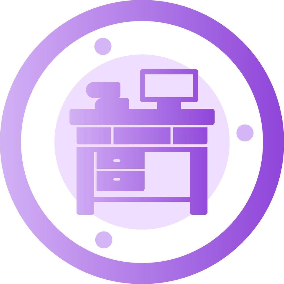 Office Desk Glyph Gradient Icon vector