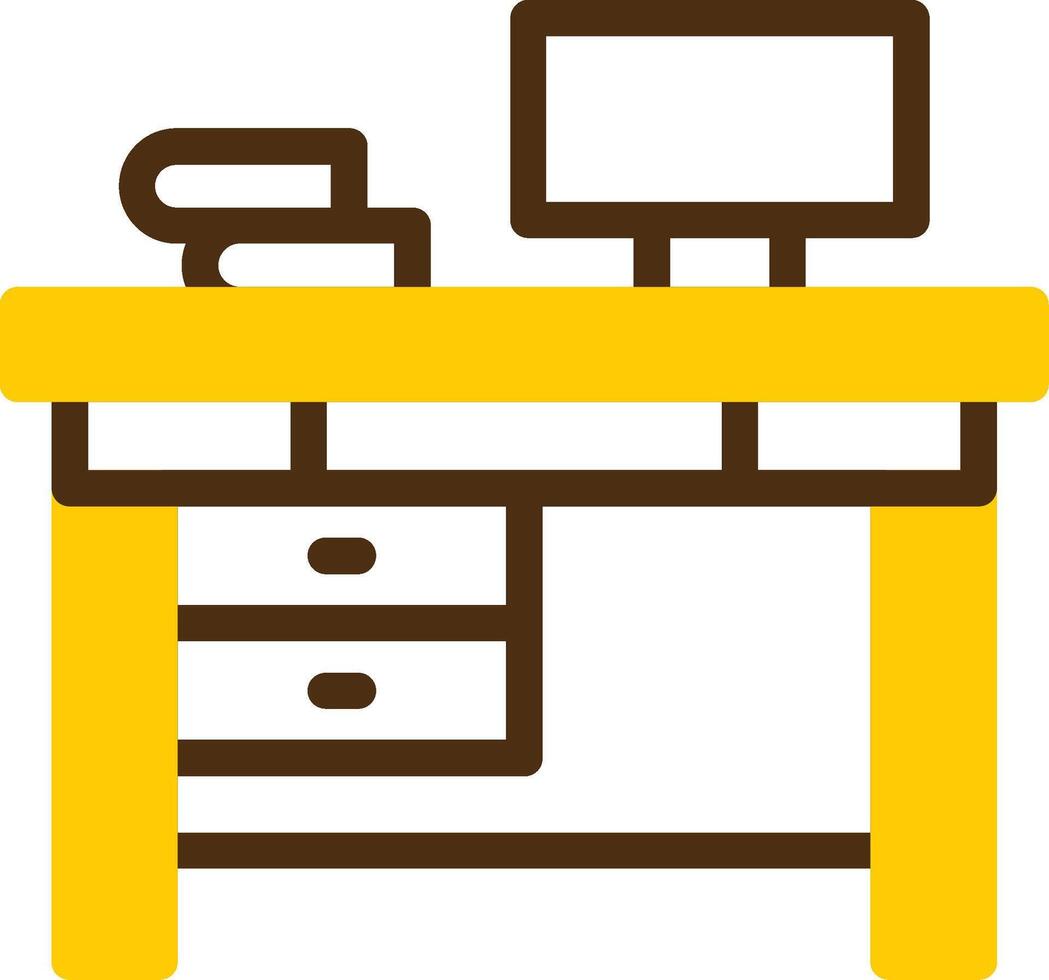 Office Desk Yellow Lieanr Circle Icon vector