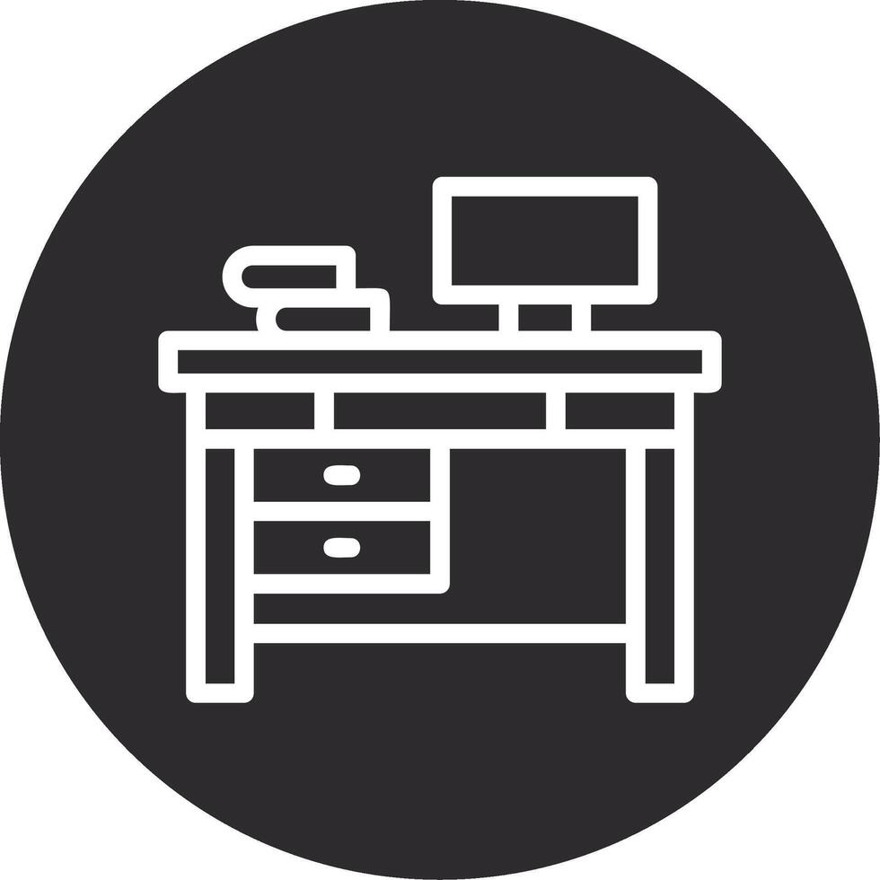 Office Desk Inverted Icon vector