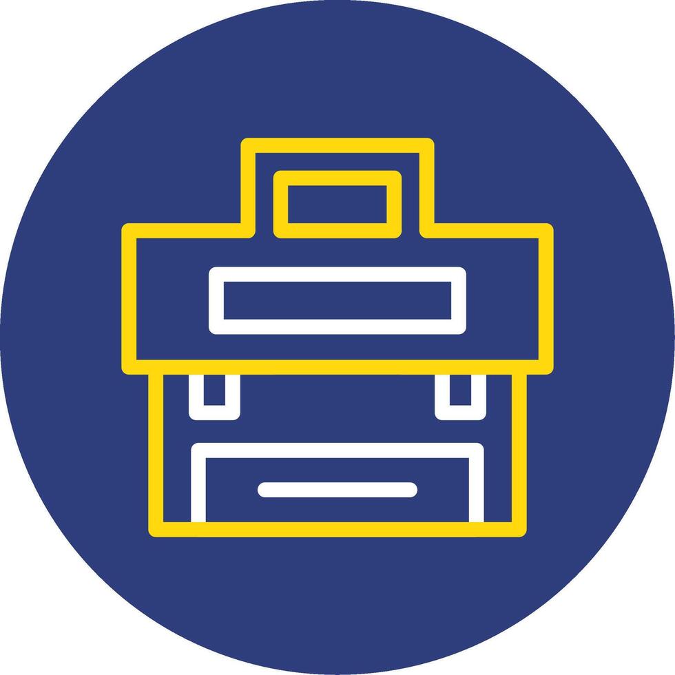 Suitcase Dual Line Circle Icon vector