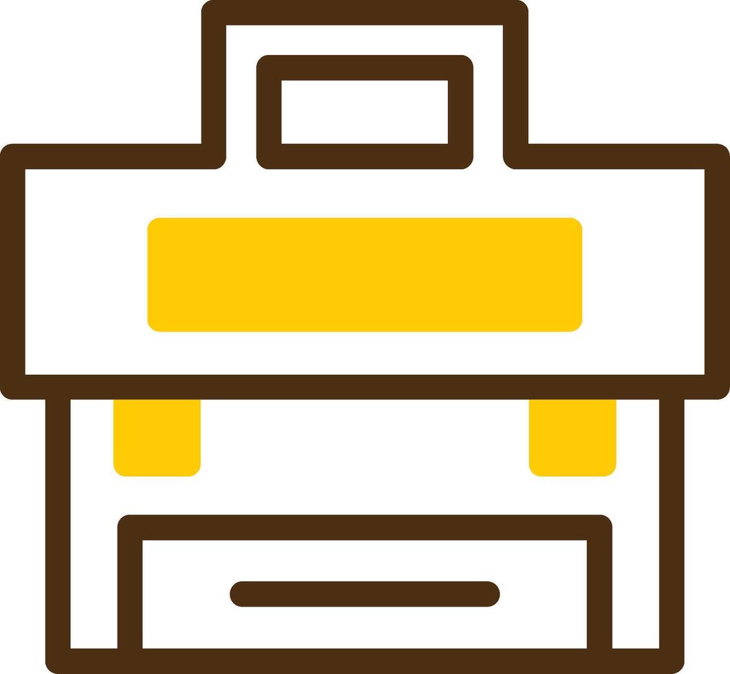 Suitcase Yellow Lieanr Circle Icon vector