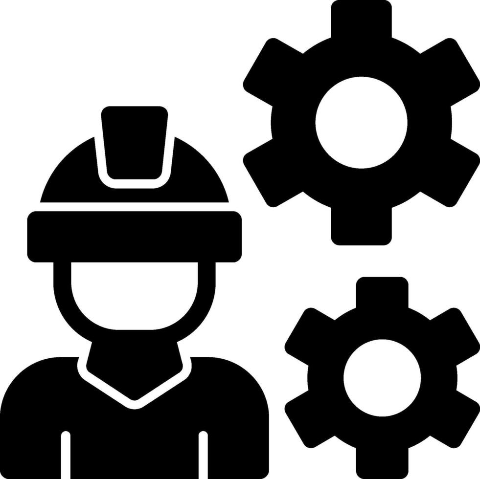 Worker Gear Glyph Icon vector