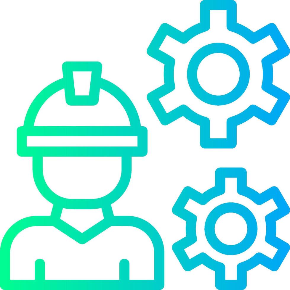 Worker Gear Linear Gradient Icon vector