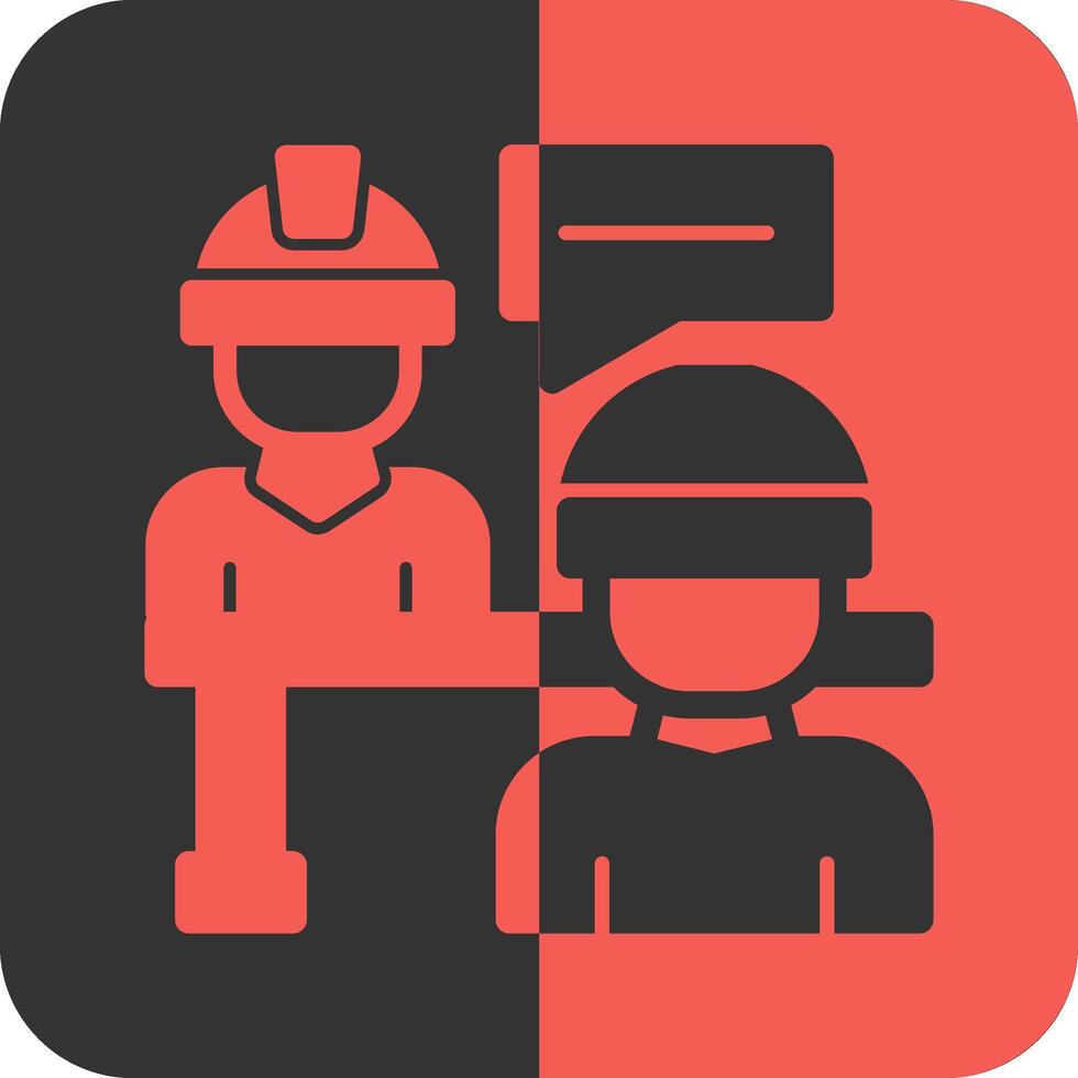 Interviewee Red Inverse Icon vector