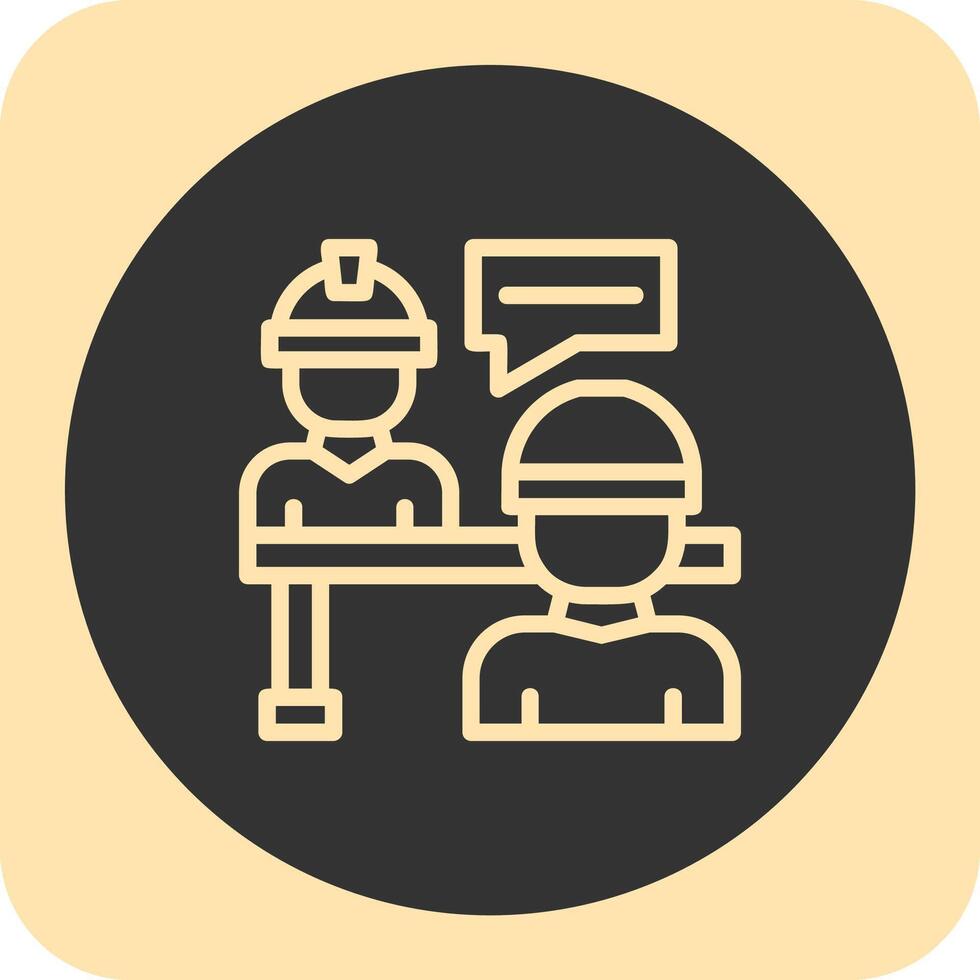 Interviewee Linear Round Icon vector