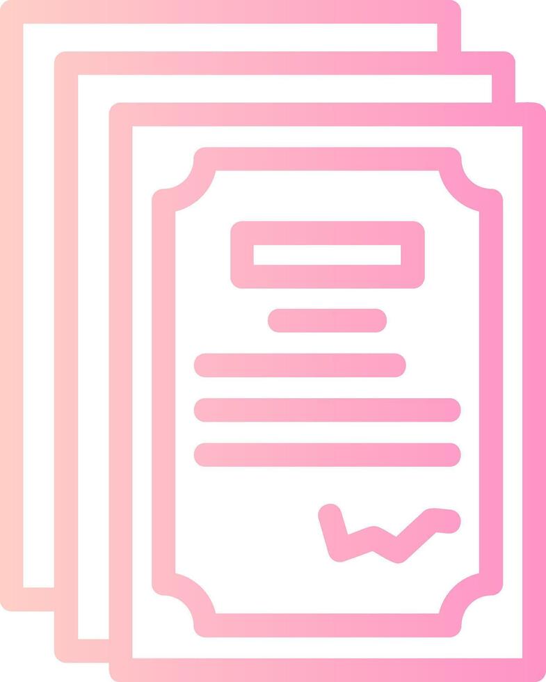 Contract Document Linear Gradient Icon vector