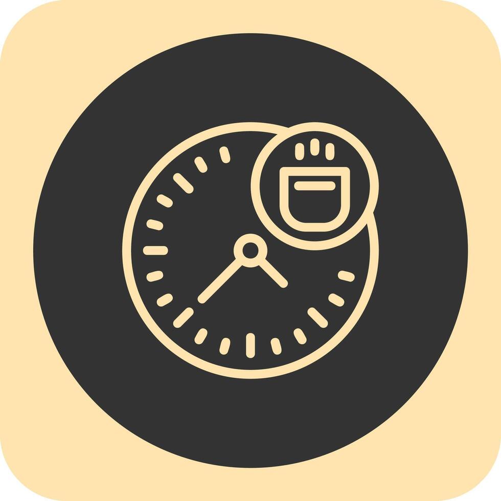 Coffee Break Linear Round Icon vector