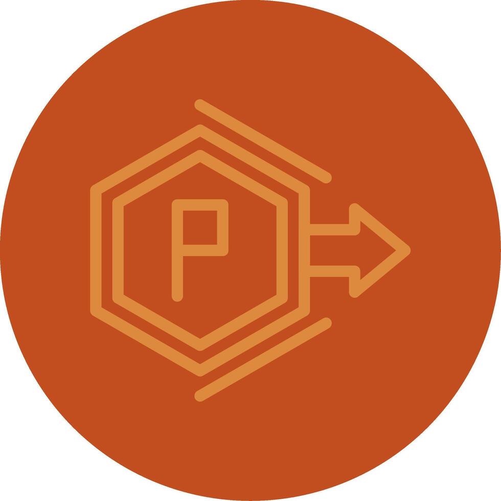 Parking permitted zone Line Multi color Icon vector