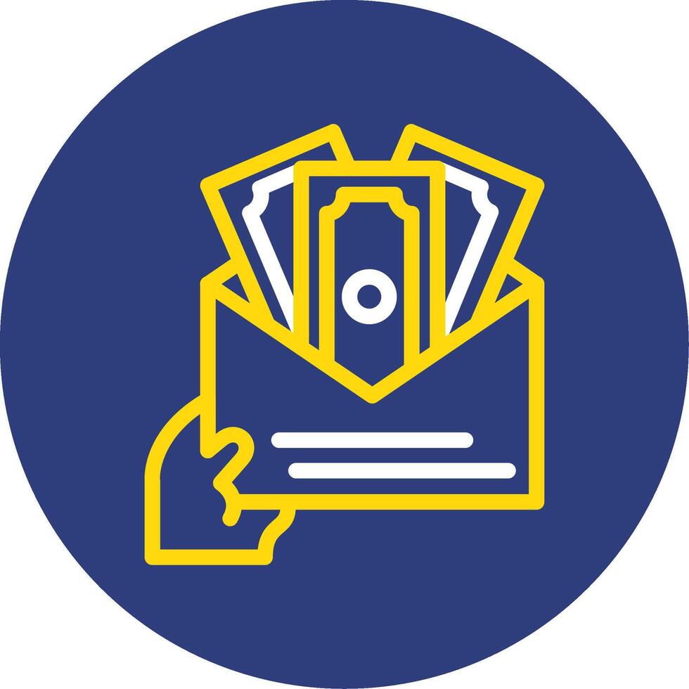 Hand with money for salary negotiation Dual Line Circle Icon vector