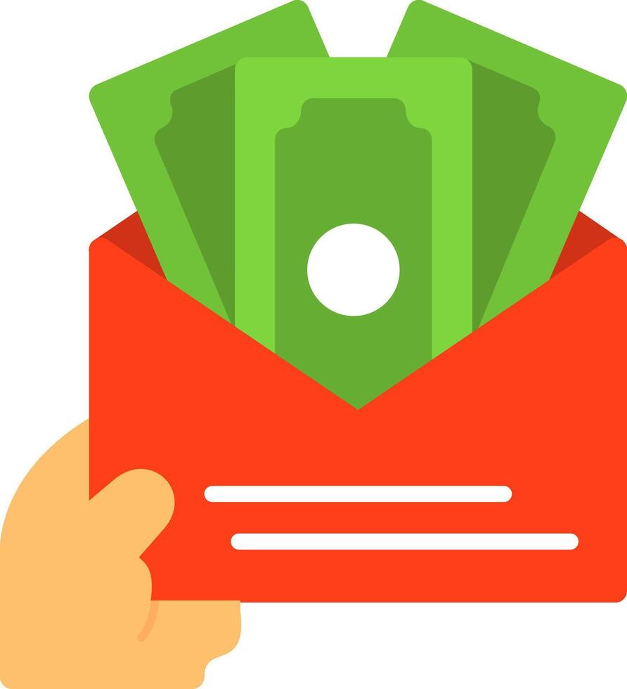 Hand with money for salary negotiation Flat Icon vector