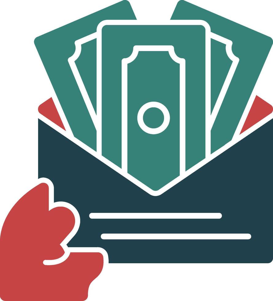 Hand with money for salary negotiation Line Circle Icon vector