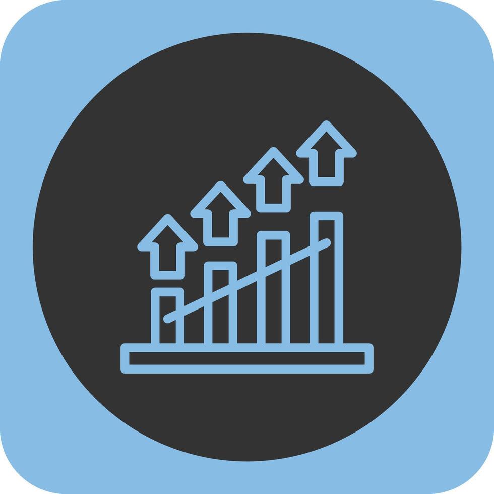 Ambition Arrow Linear Round Icon vector
