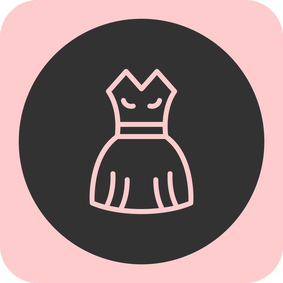 Dress Linear Round Icon vector