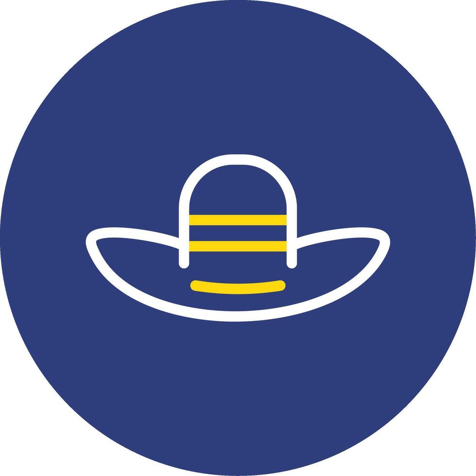 Hat Dual Line Circle Icon vector