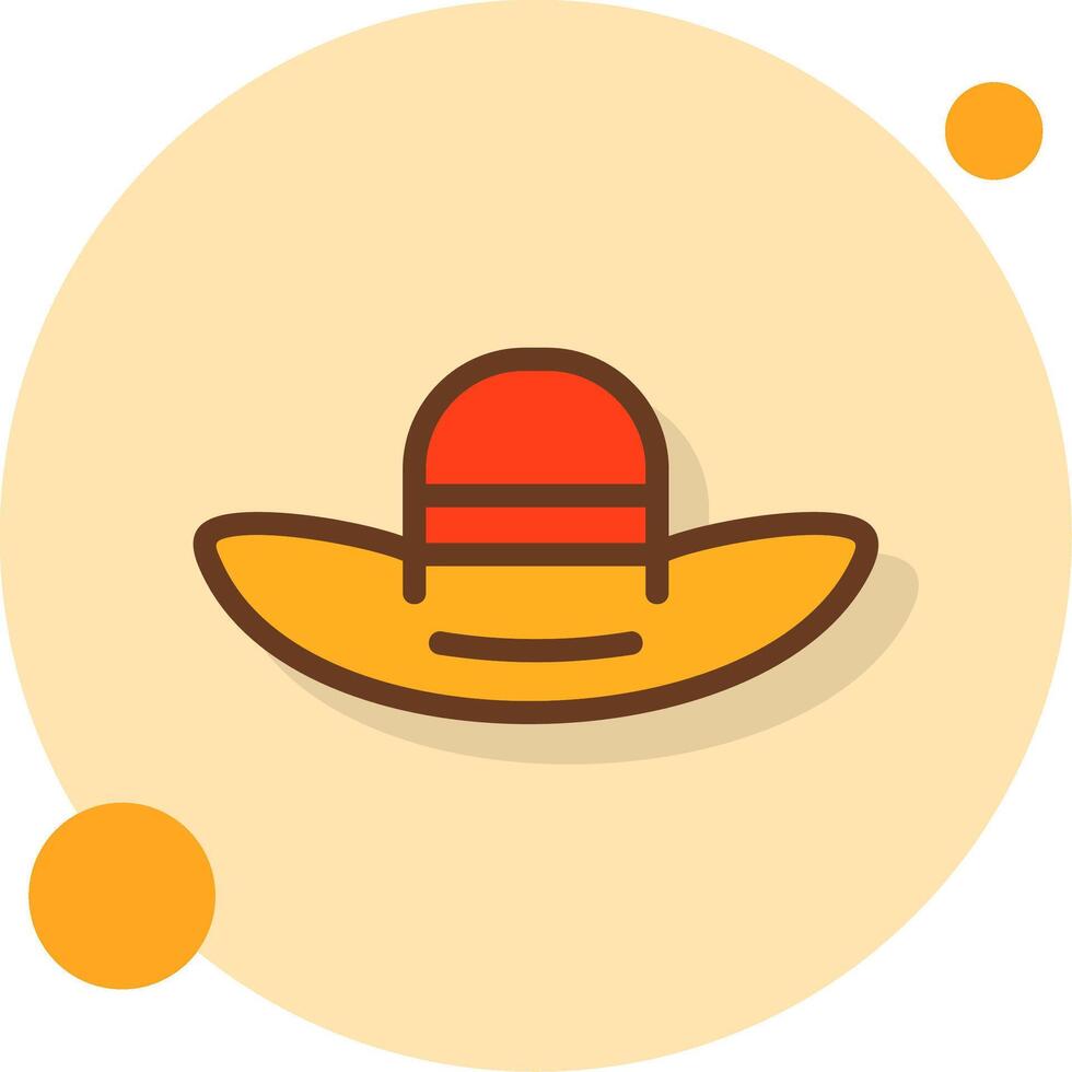 sombrero lleno sombra circulo icono vector