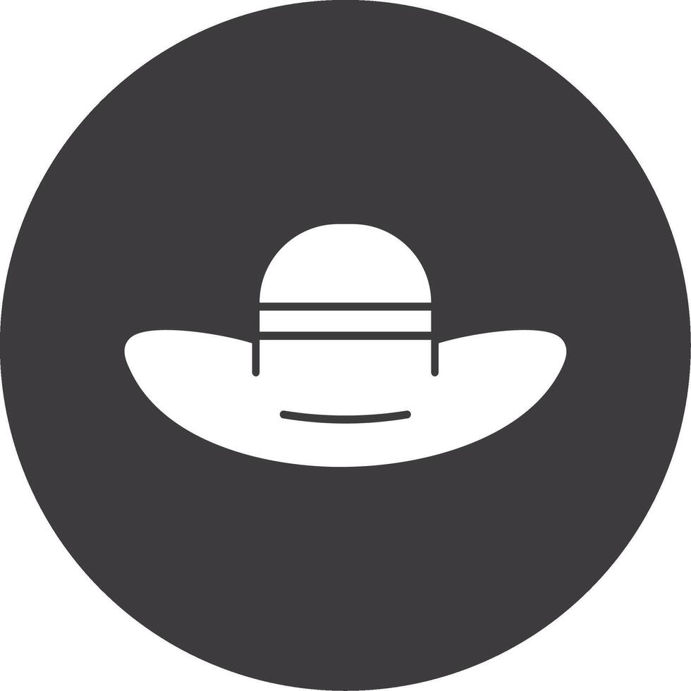 icono de círculo de glifo de sombrero vector