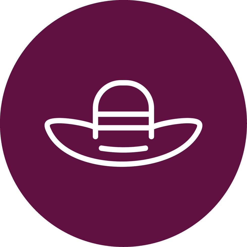 Hat Outline Circle Icon vector