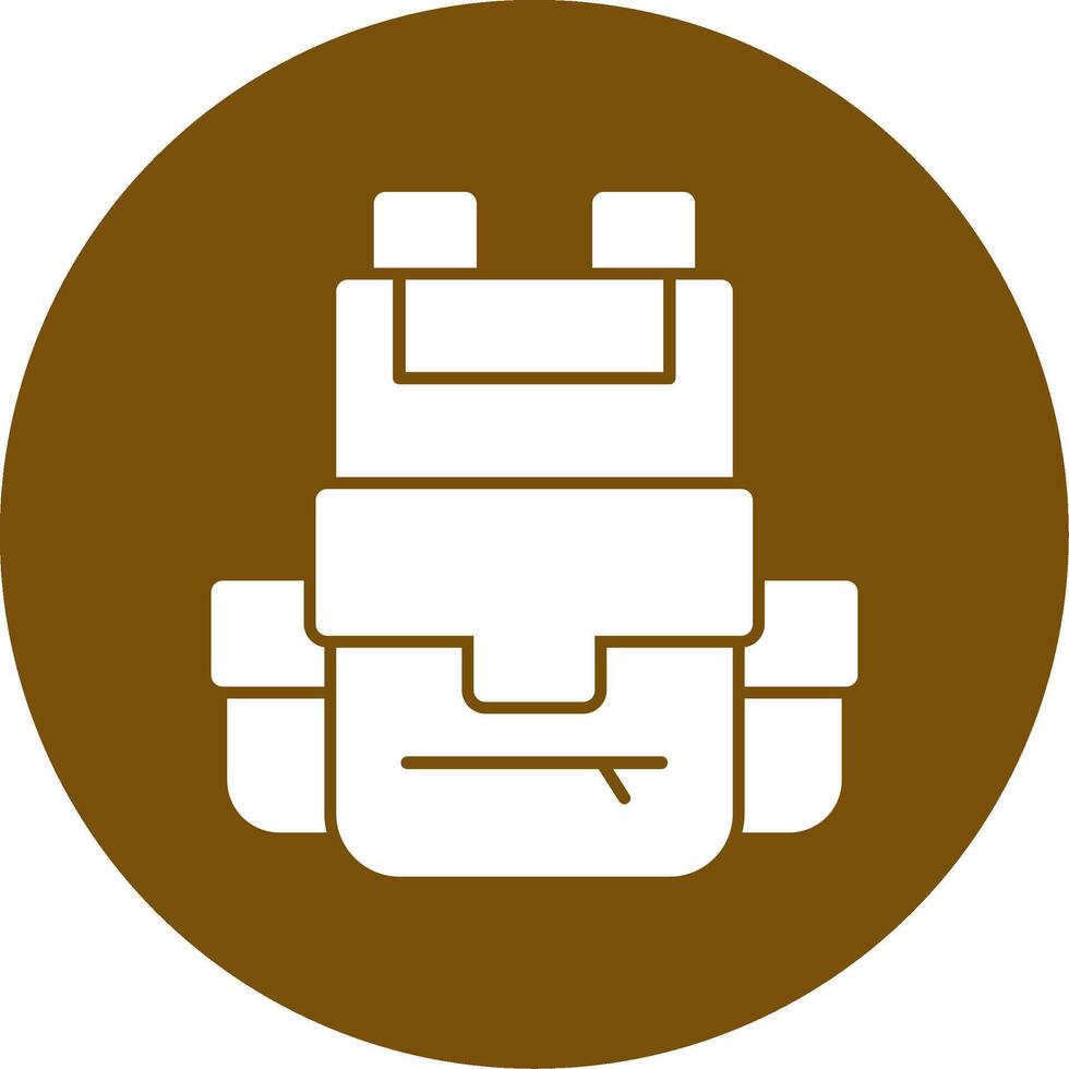 Bag Glyph Circle Icon vector