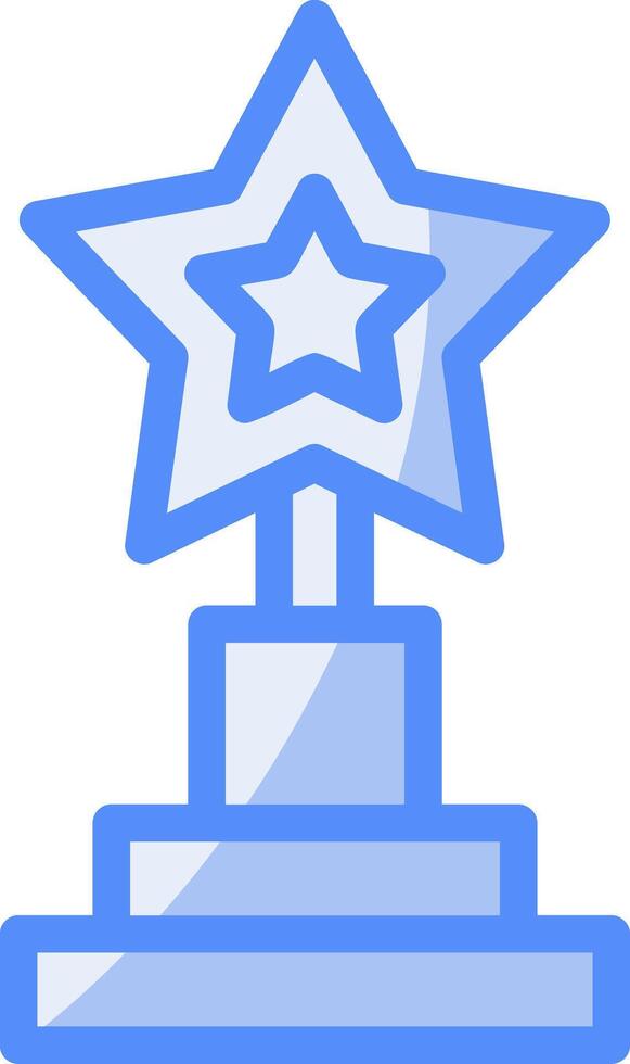 Trophy representing achievement Line Filled Blue Icon vector