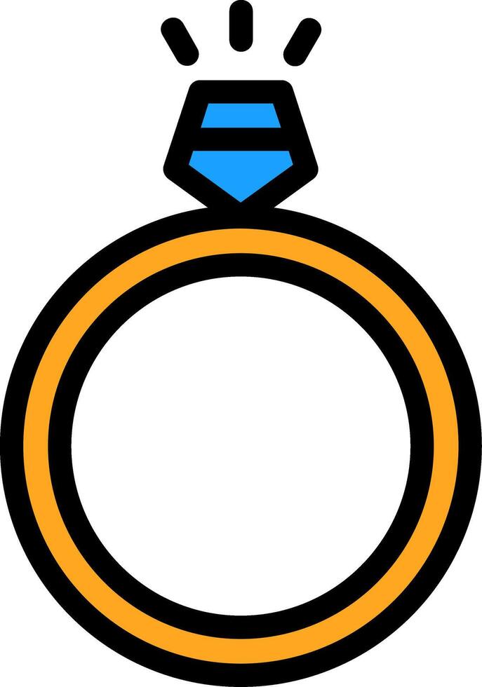 anillo línea lleno icono vector