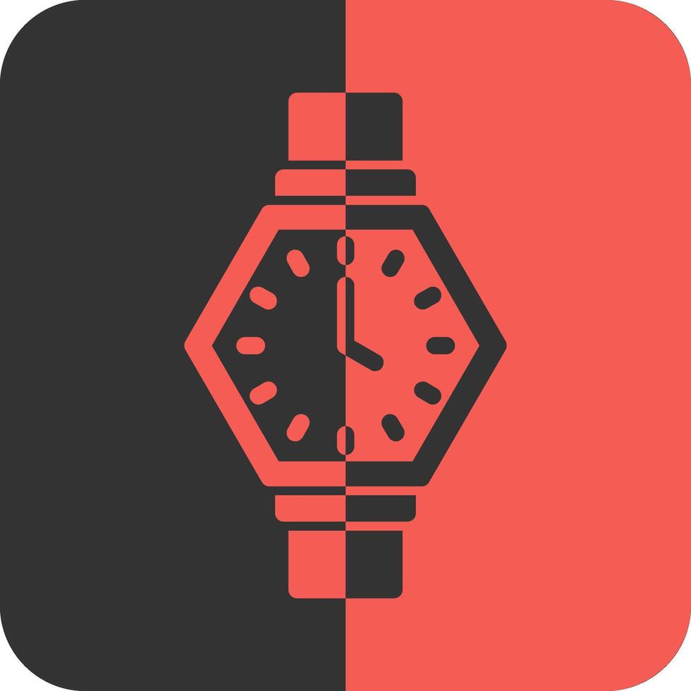 reloj rojo inverso icono vector