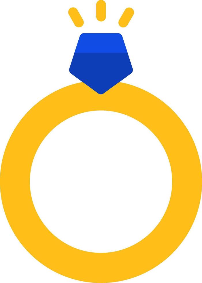 anillo plano dos color icono vector