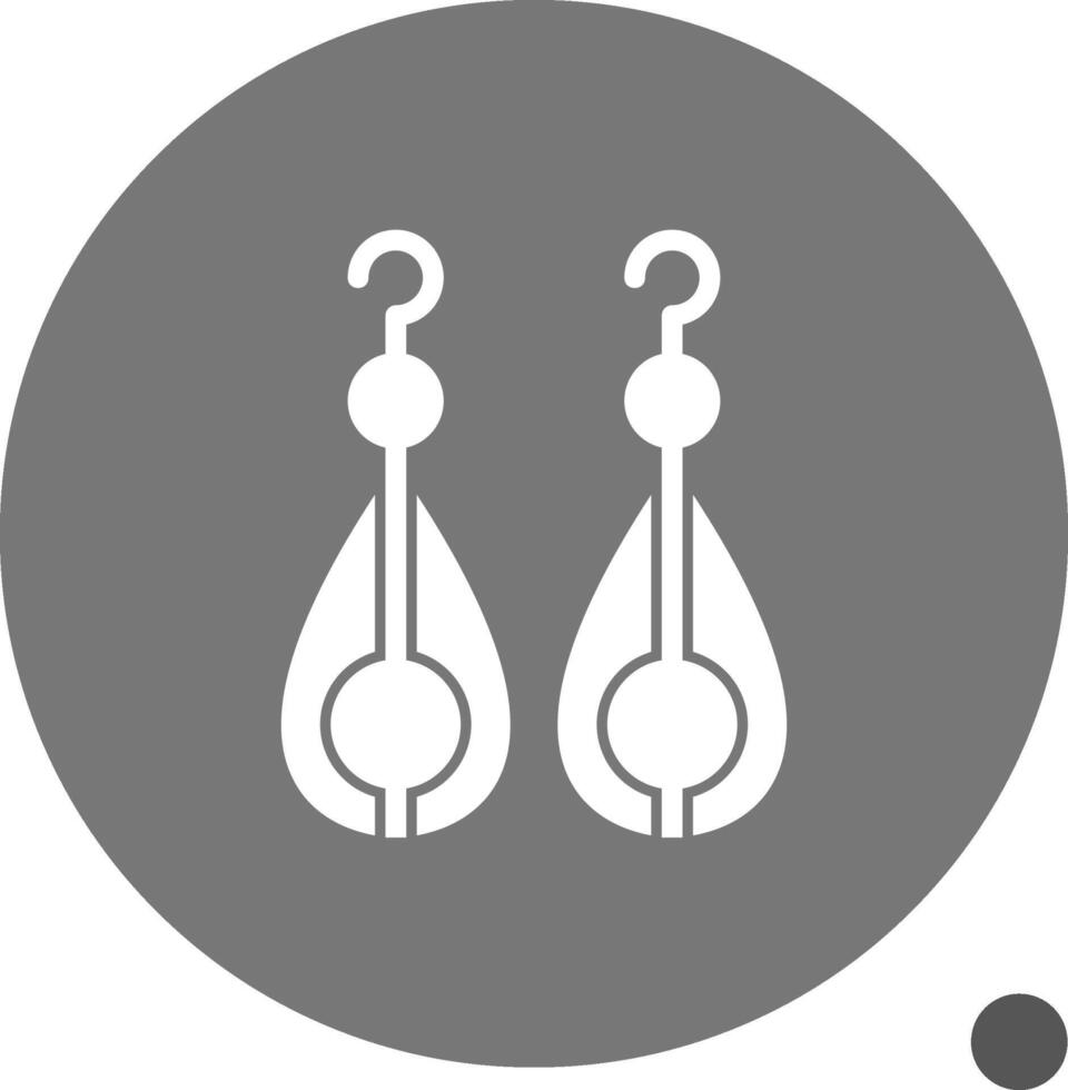 Earring Glyph Shadow Icon vector
