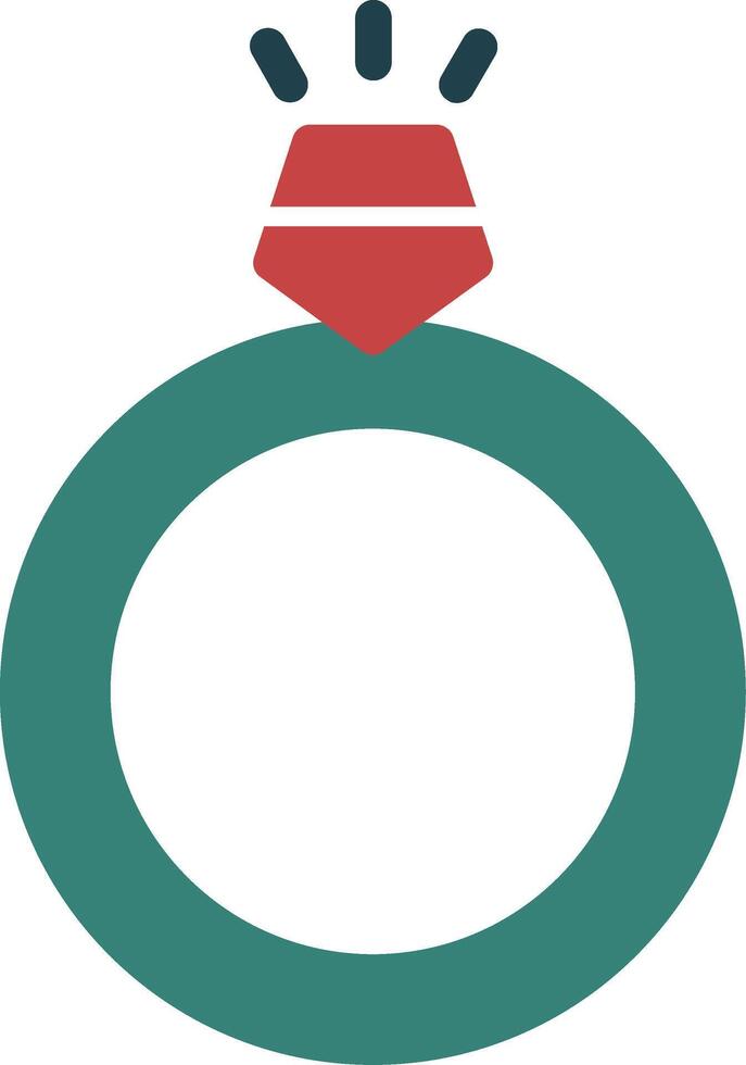Ring Glyph Two Color Icon vector