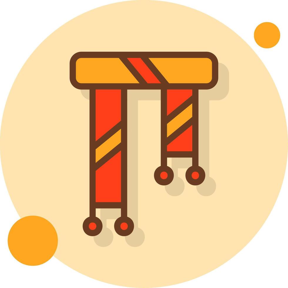 Scarf Filled Shadow Circle Icon vector
