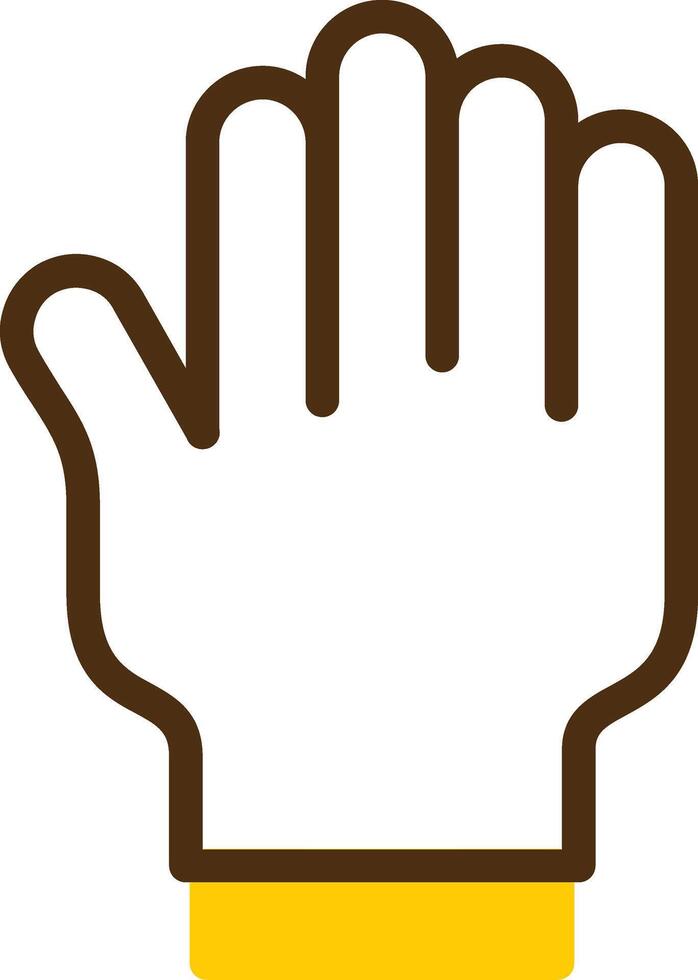 Glove Yellow Lieanr Circle Icon vector