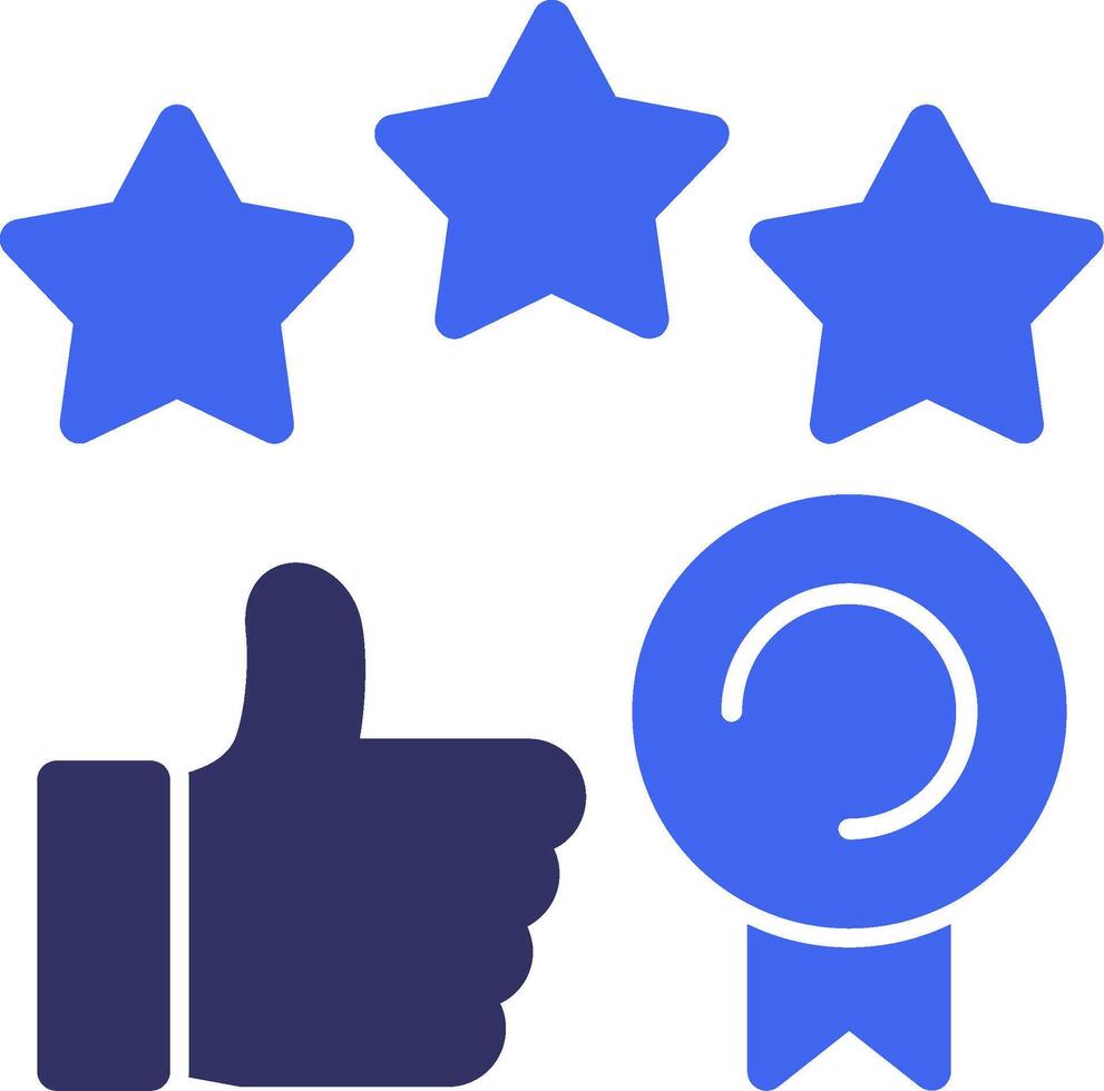 Thumbs up indicating success Solid Two Color Icon vector