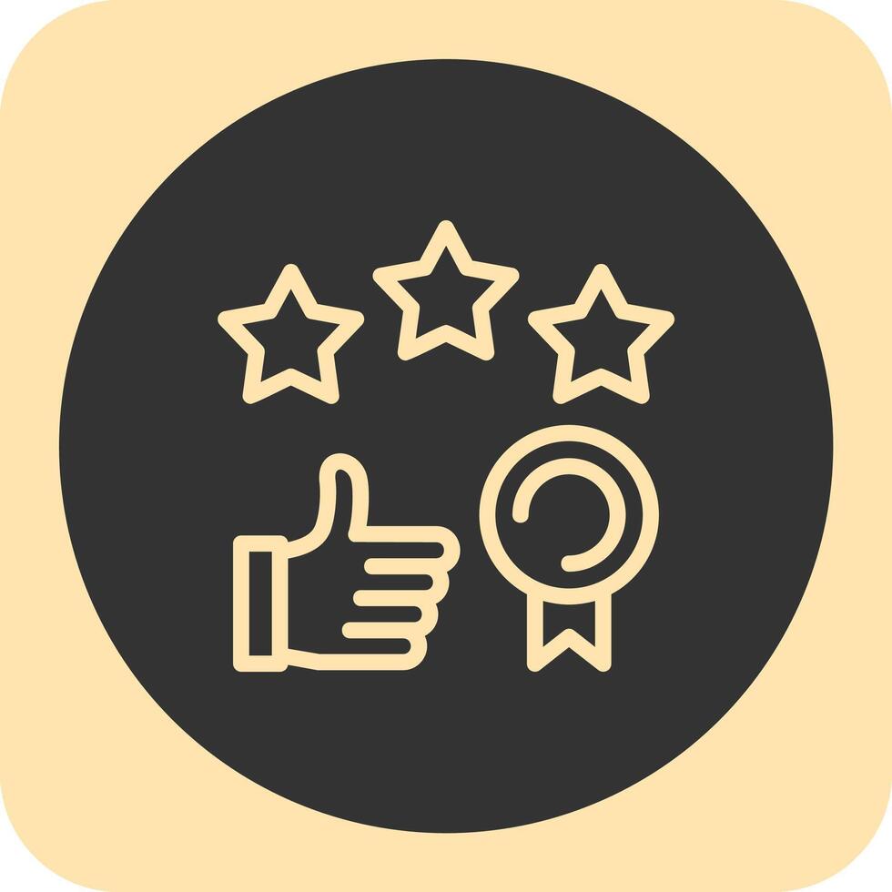 Thumbs up indicating success Linear Round Icon vector