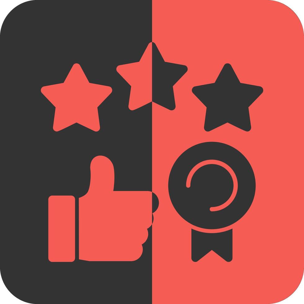 Thumbs up indicating success Red Inverse Icon vector