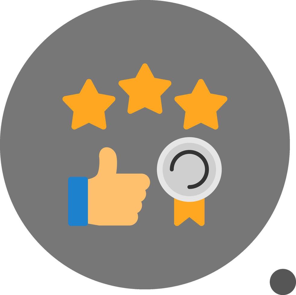 Thumbs up indicating success Flat Shadow Icon vector