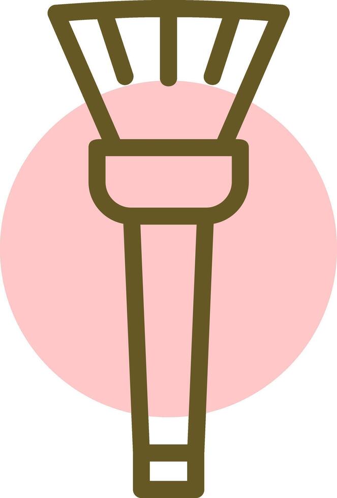 Makeup Brush Linear Circle Icon vector