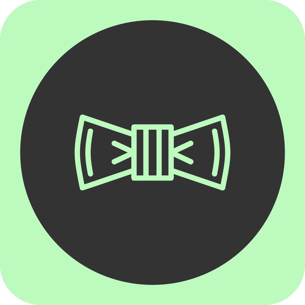 Bow Tie Linear Round Icon vector