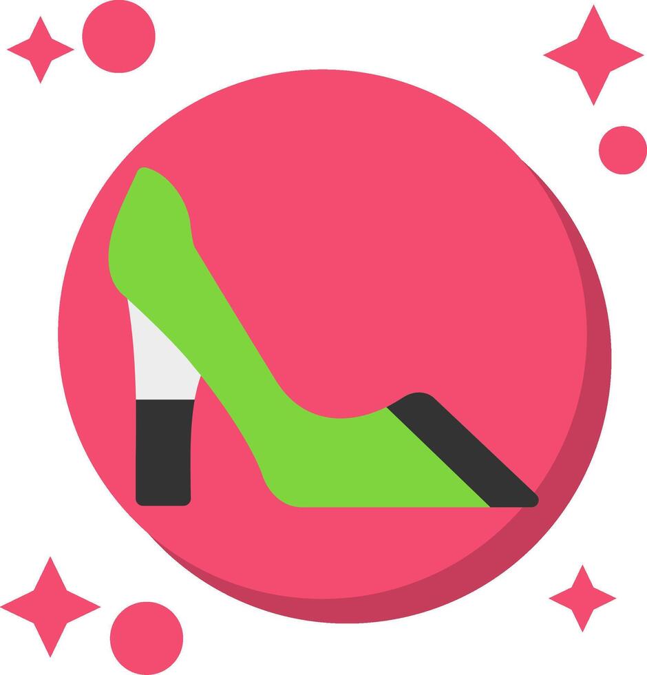 High Heel Tailed Color Icon vector