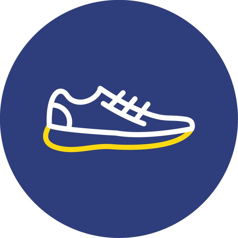 zapatilla de deporte doble línea circulo icono vector