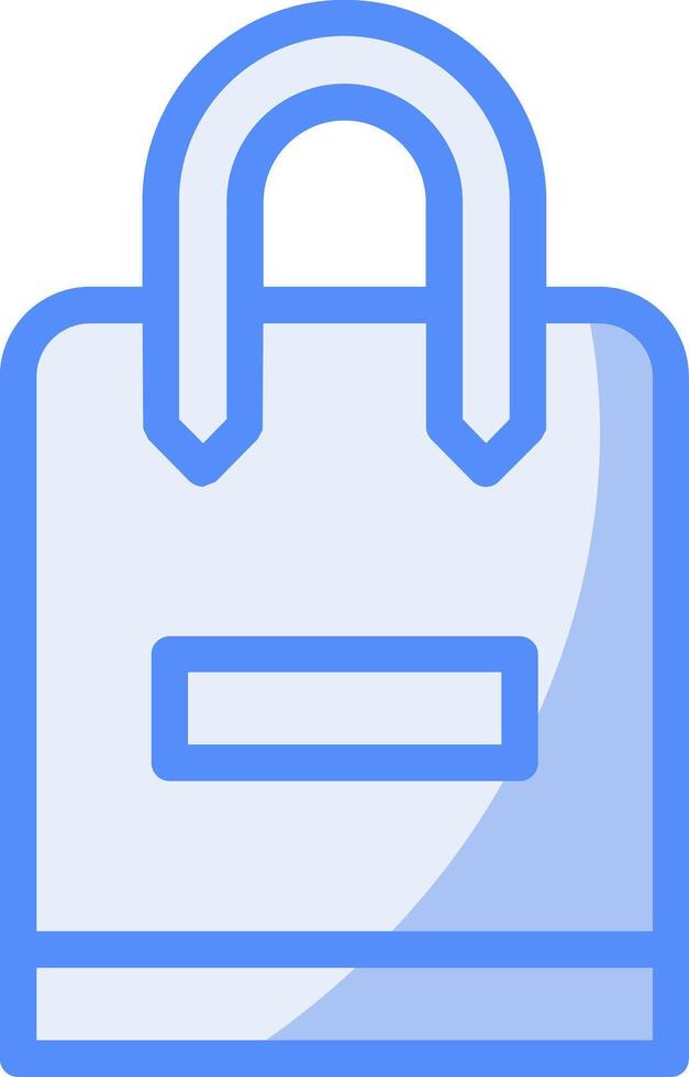 Tote Bag Line Filled Blue Icon vector