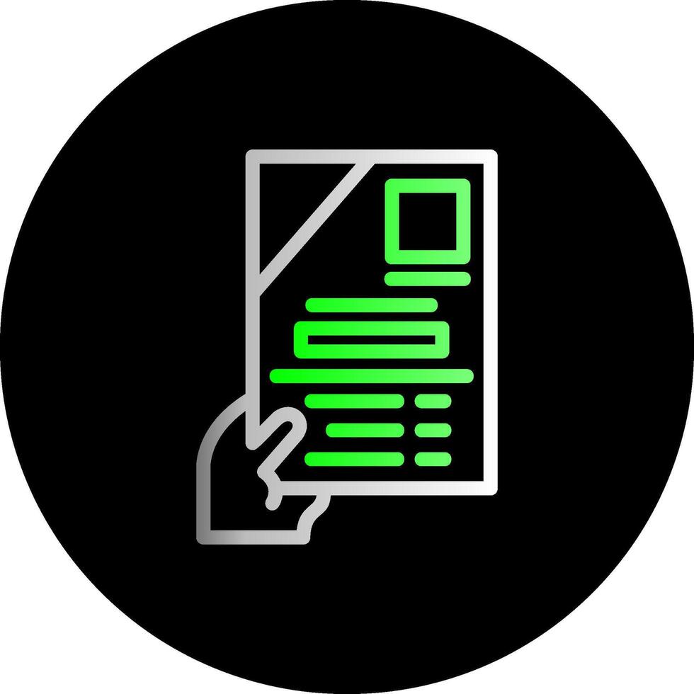 Hand holding a job fair flyer Dual Gradient Circle Icon vector