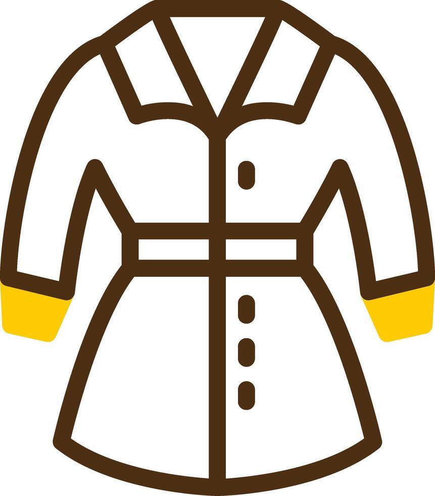 Trench Coat Yellow Lieanr Circle Icon vector