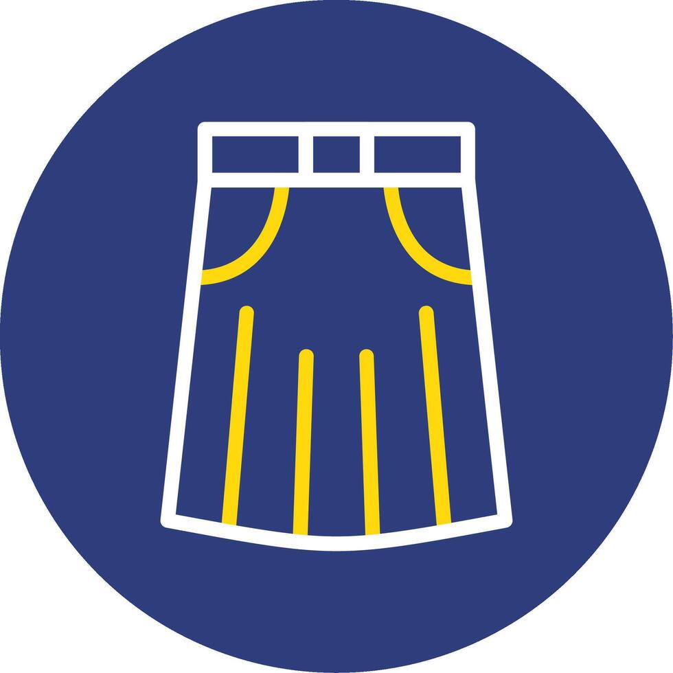 Skirt Dual Line Circle Icon vector