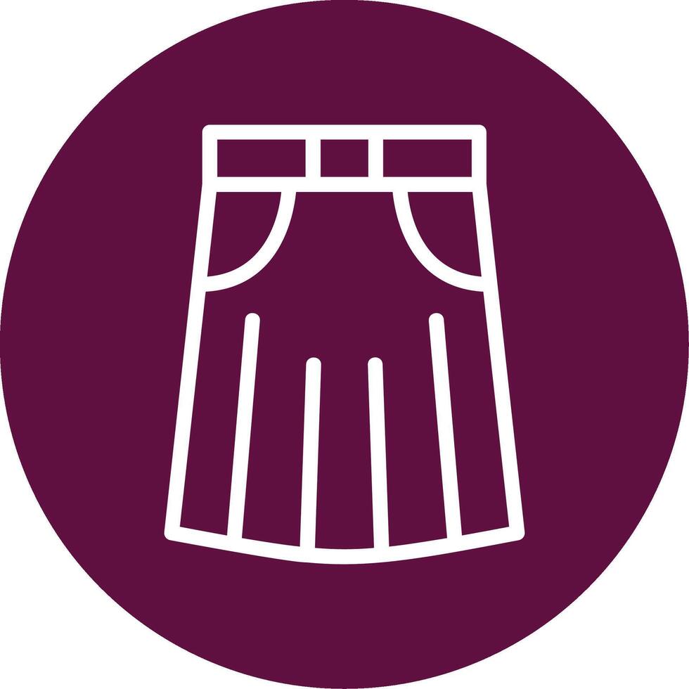 Skirt Outline Circle Icon vector