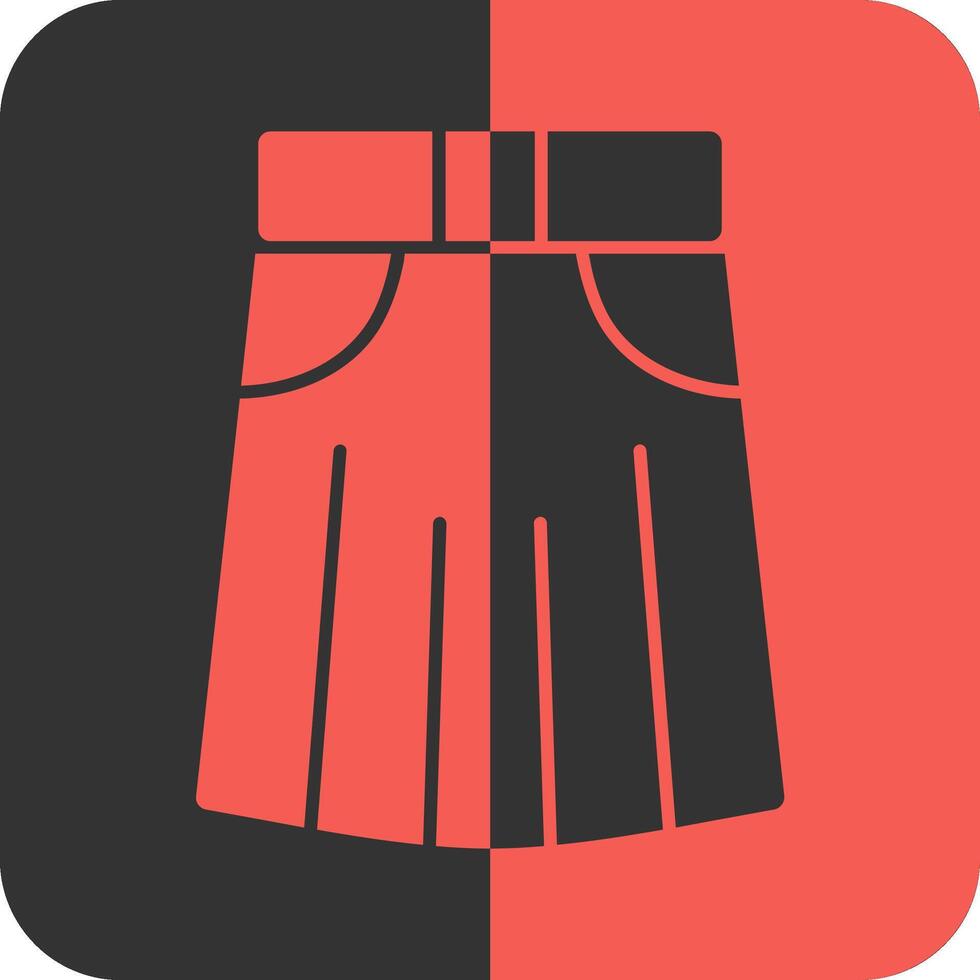 Skirt Red Inverse Icon vector