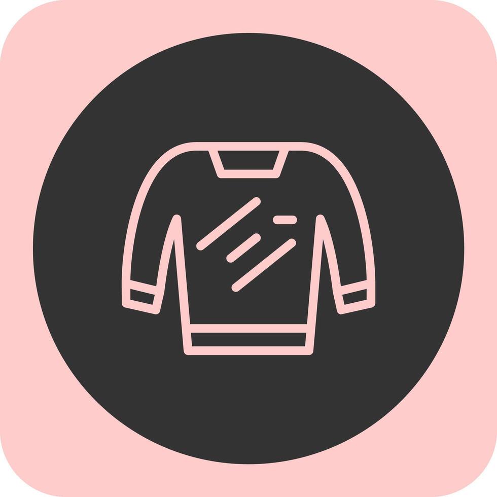 suéter lineal redondo icono vector