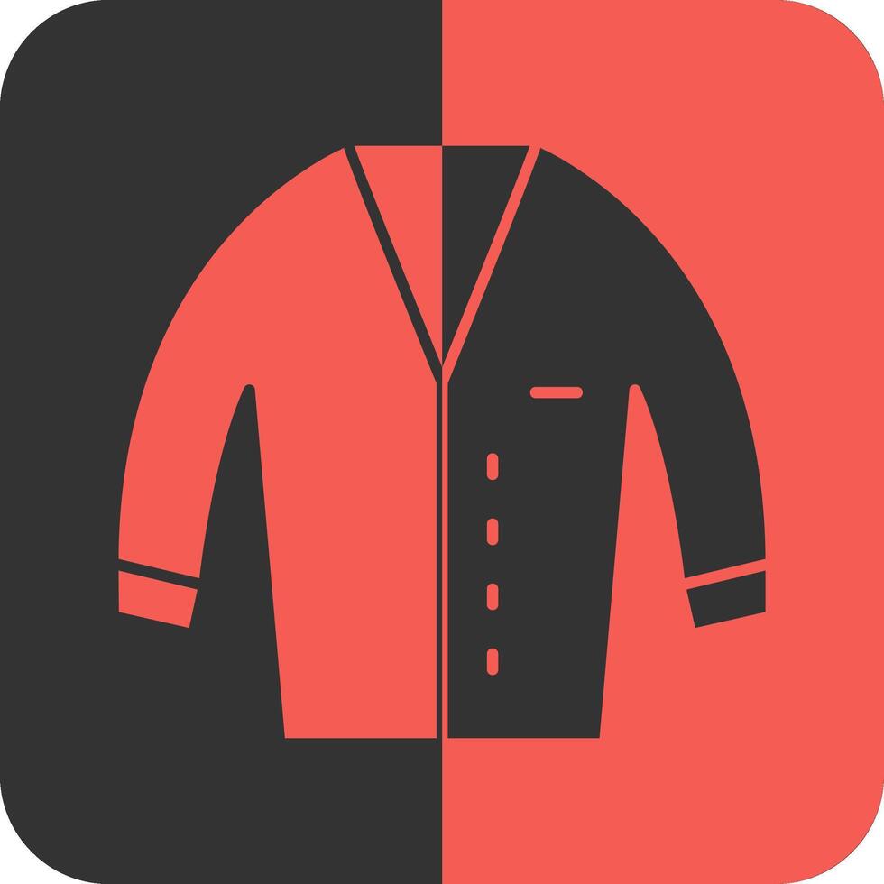 Cardigan Red Inverse Icon vector