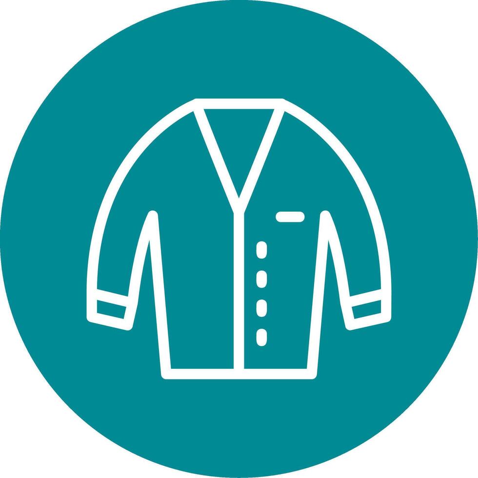 Cardigan Outline Circle Icon vector