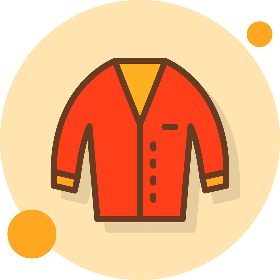 Cardigan Filled Shadow Circle Icon vector
