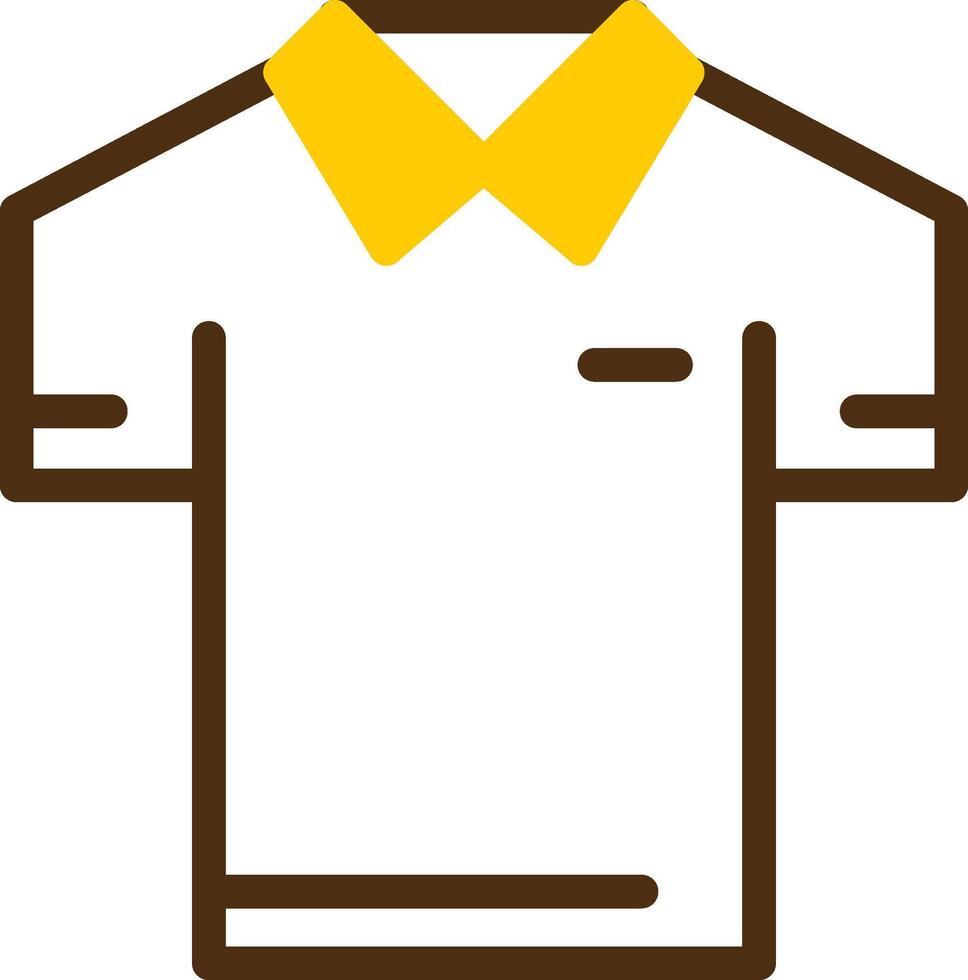Polo Shirt Yellow Lieanr Circle Icon vector