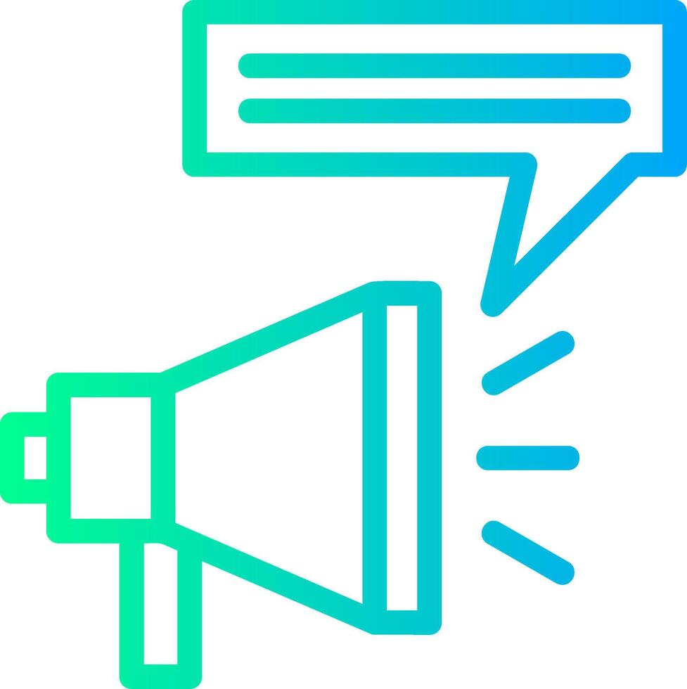 Megaphone for announcements Linear Gradient Icon vector